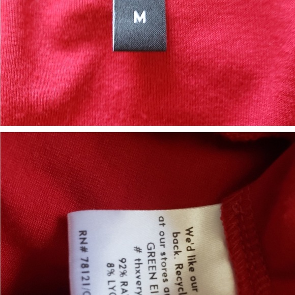 Eileen Fisher Medium Shift Dress Red Ballet Neck Cut Out Back Viscose Holiday - Picture 5 of 6